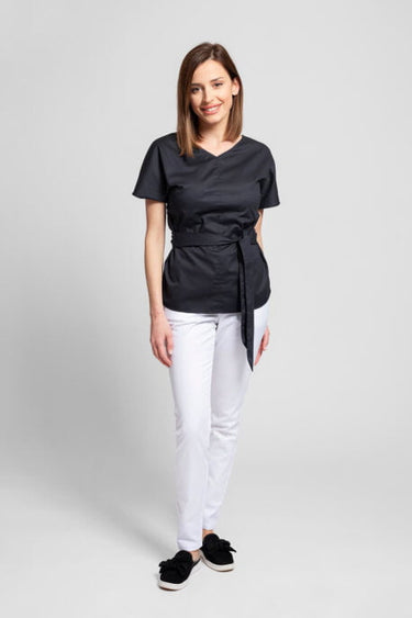 Medicinska Bluza Ženska Crna - WELLNESS WB1