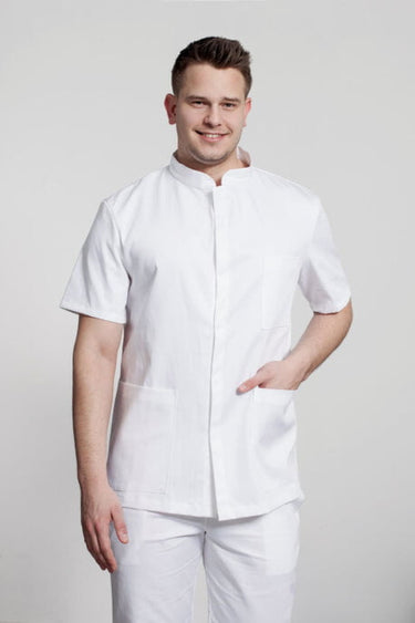 Medicinska Bluza Muška Bijela - Kratki Rukav - CLASSIC M7