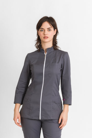 Medicinska Bluza Ženska Siva - Trofrtaljni Rukav - FLEX B6