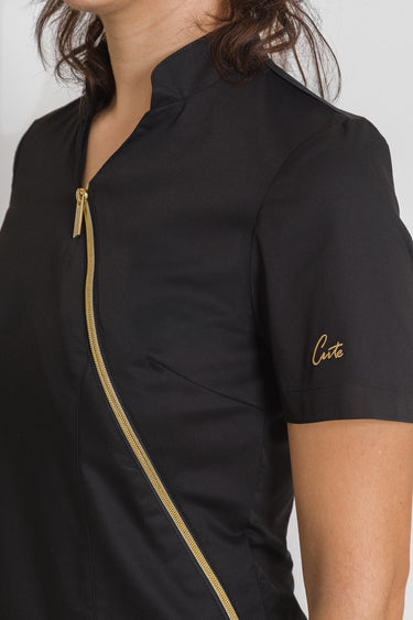 Medicinska Bluza Ženska Crna + Zlatna - FLEX B2